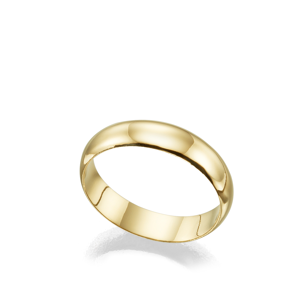 5 mm wide straight profile gold ring