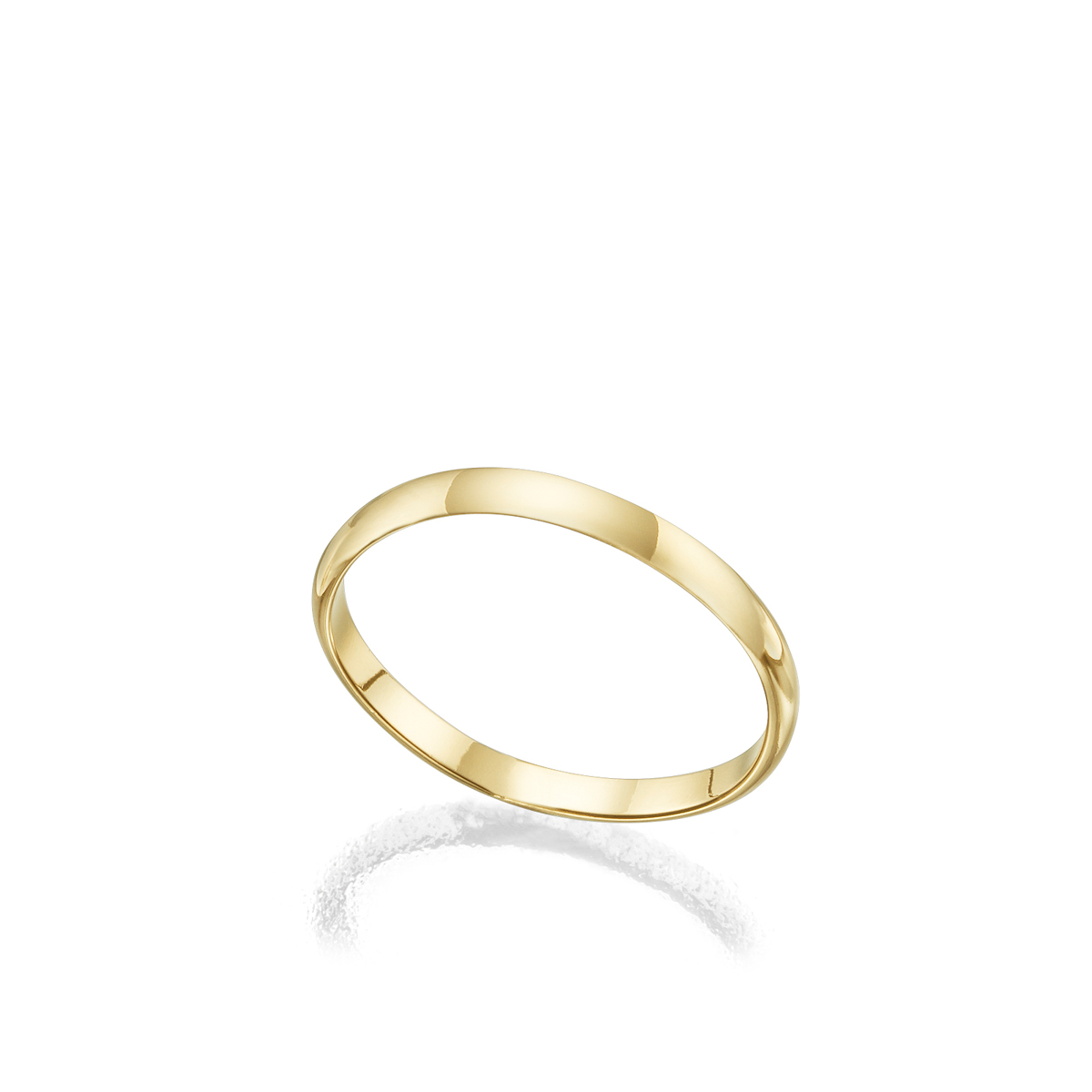 2 mm wide semicircular profile gold ring