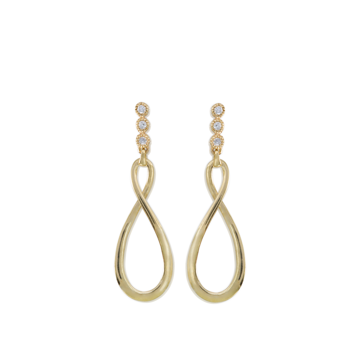 Dungle gold and diamond earrings