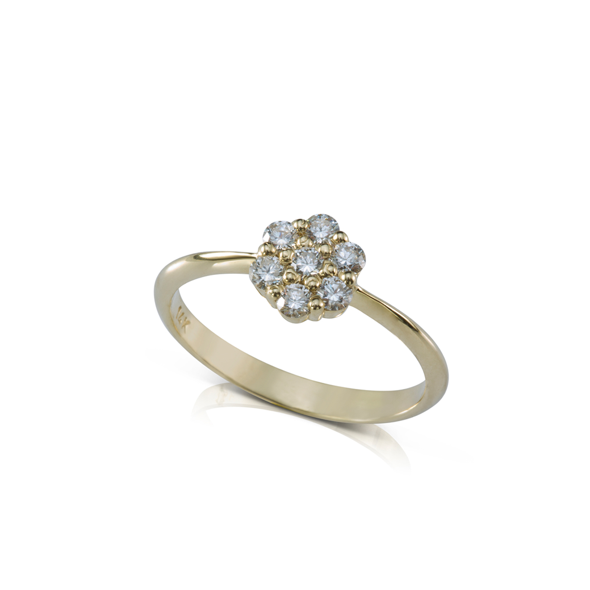 Flower diamond ring