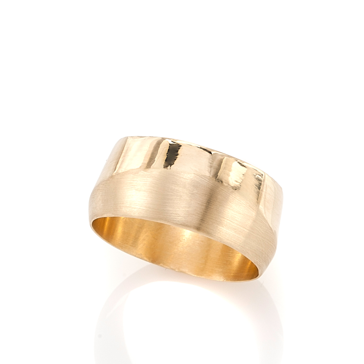 A wide gold ring