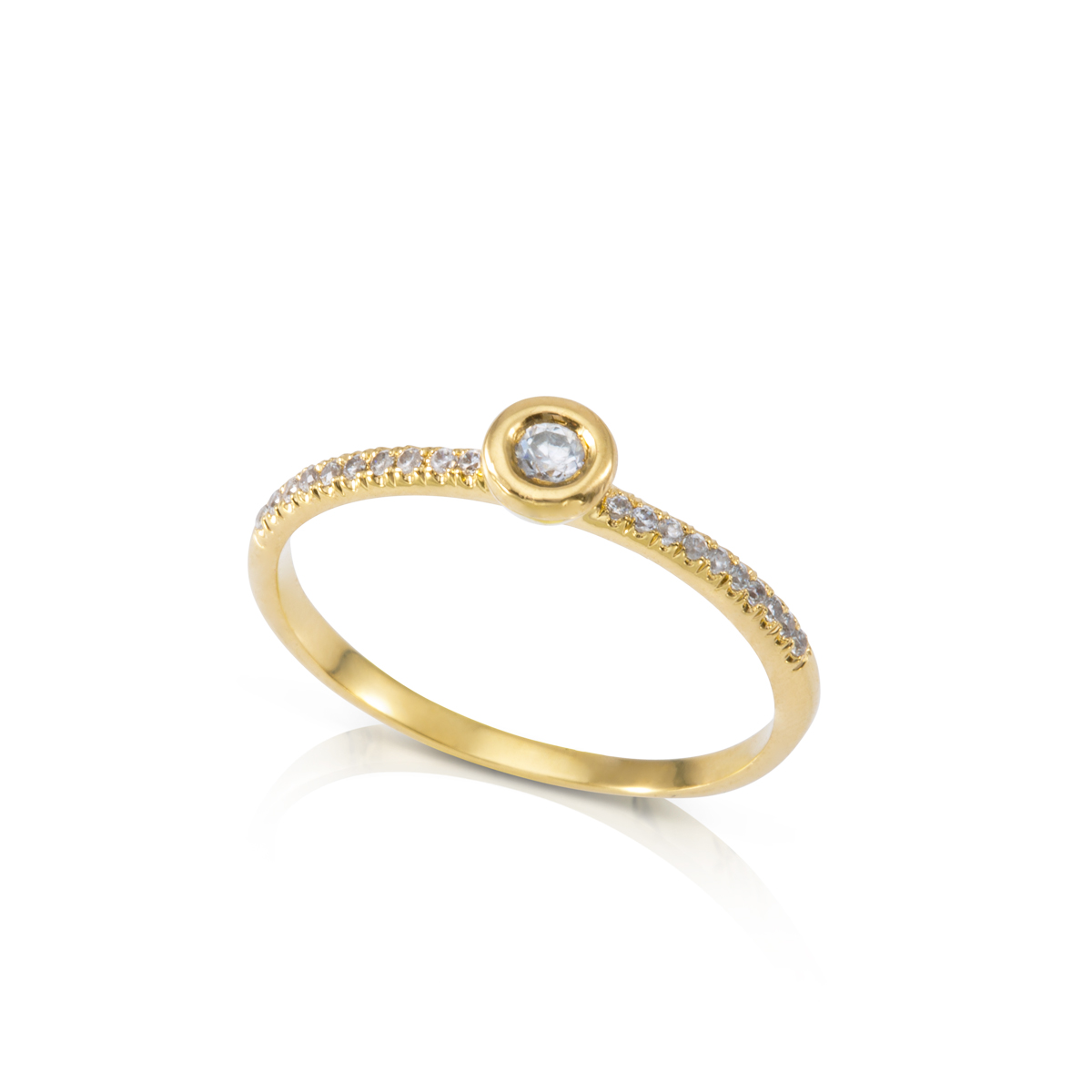 Bezel set diamond ring