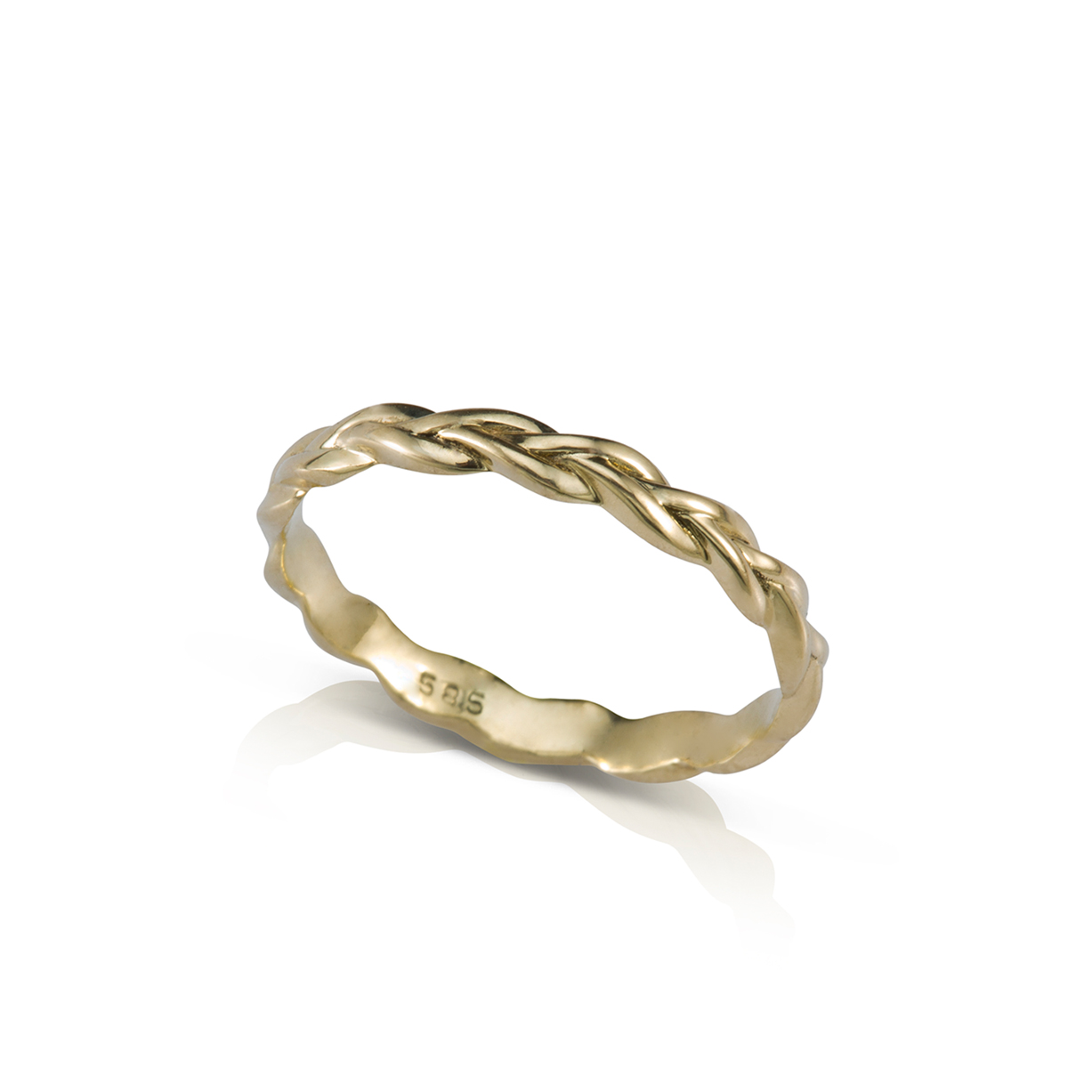 Thin Gold Braided Ring