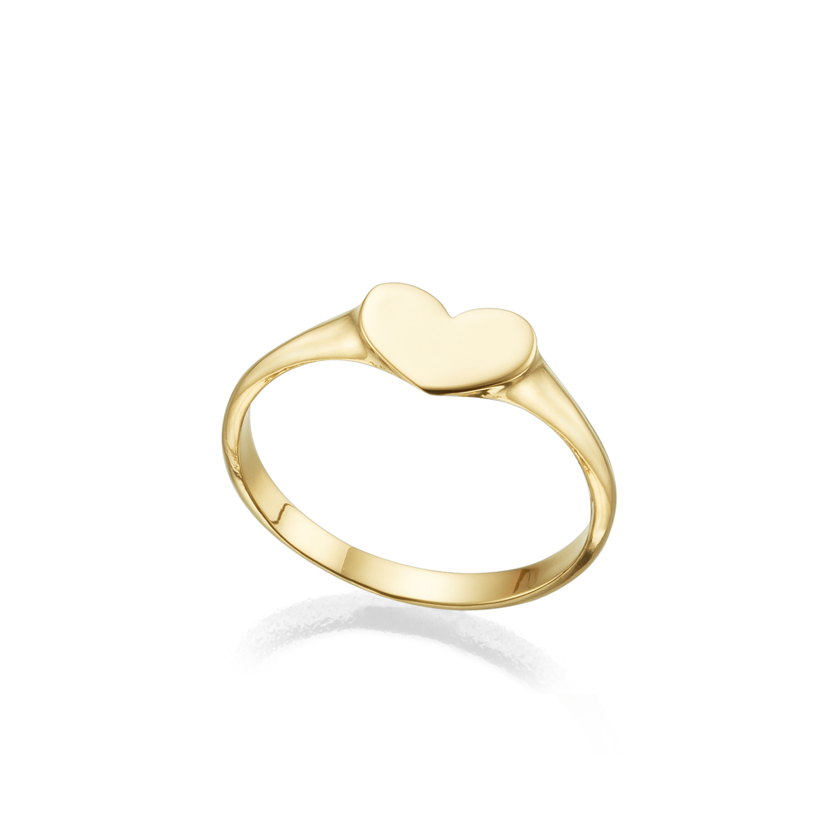 Gold Heart shaped signet Ring