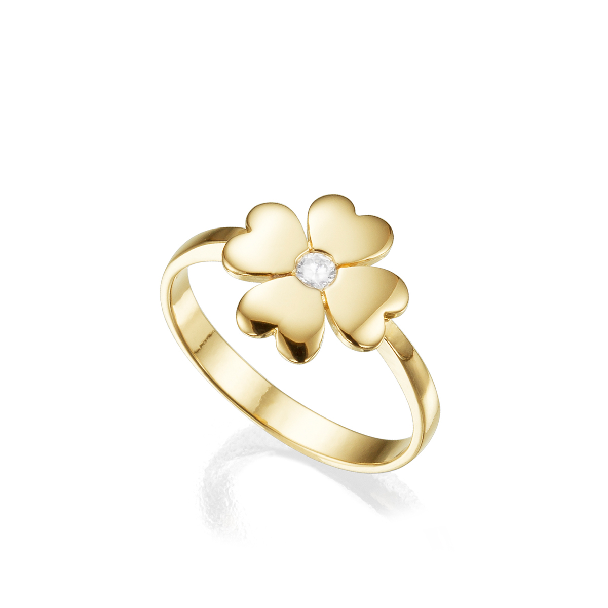 4 heartd gold ring