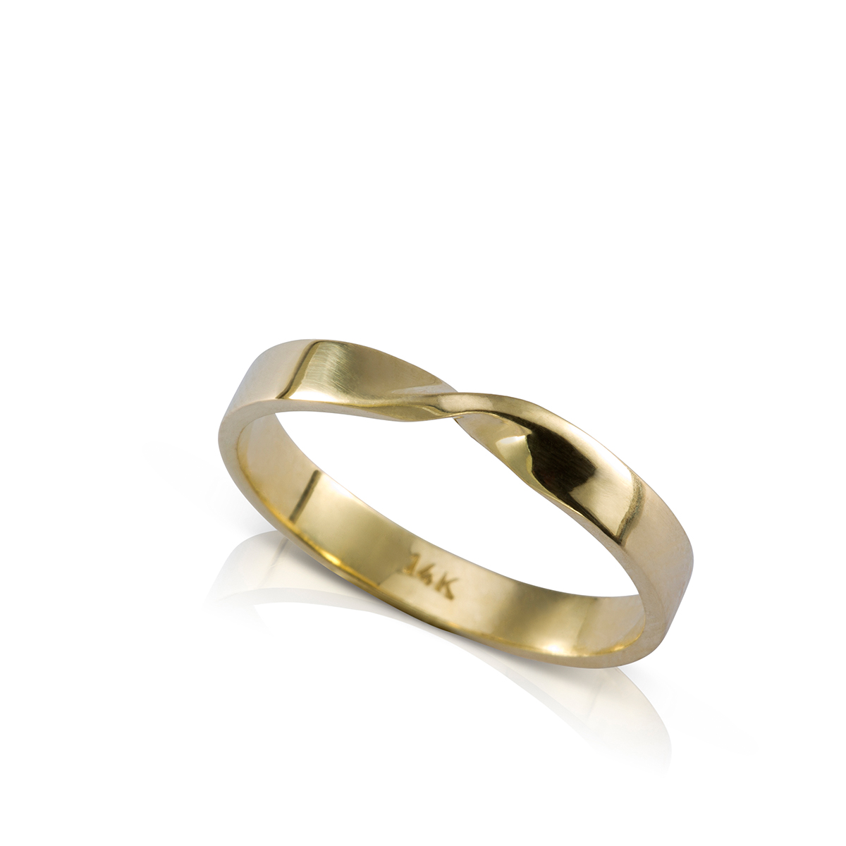 Mobius shaped gold ring.