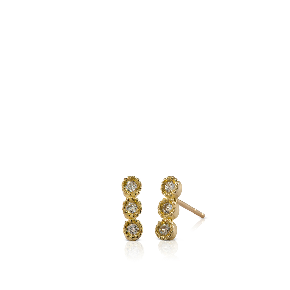 White diamond line earrings