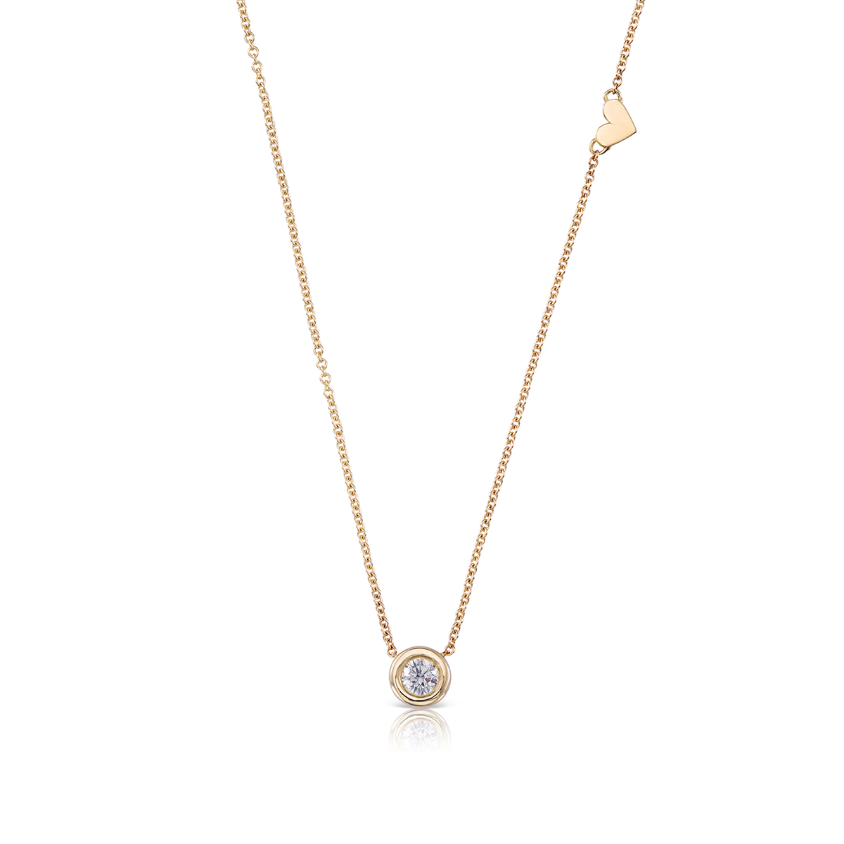 Bezel set diamond necklace