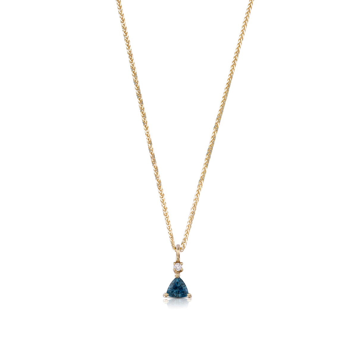 Sapphire and diamond gold necklace