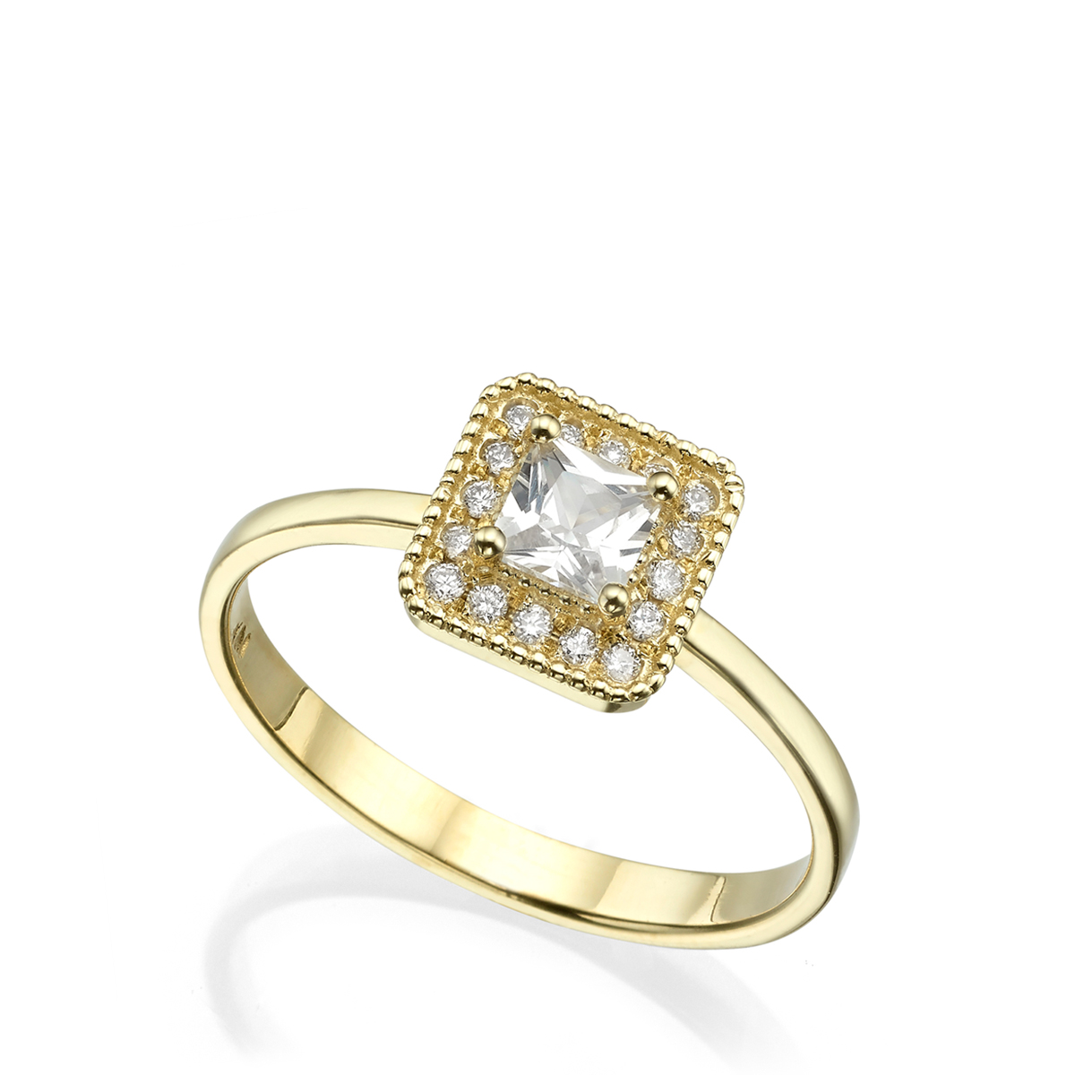 Halo princess cut diamond ring