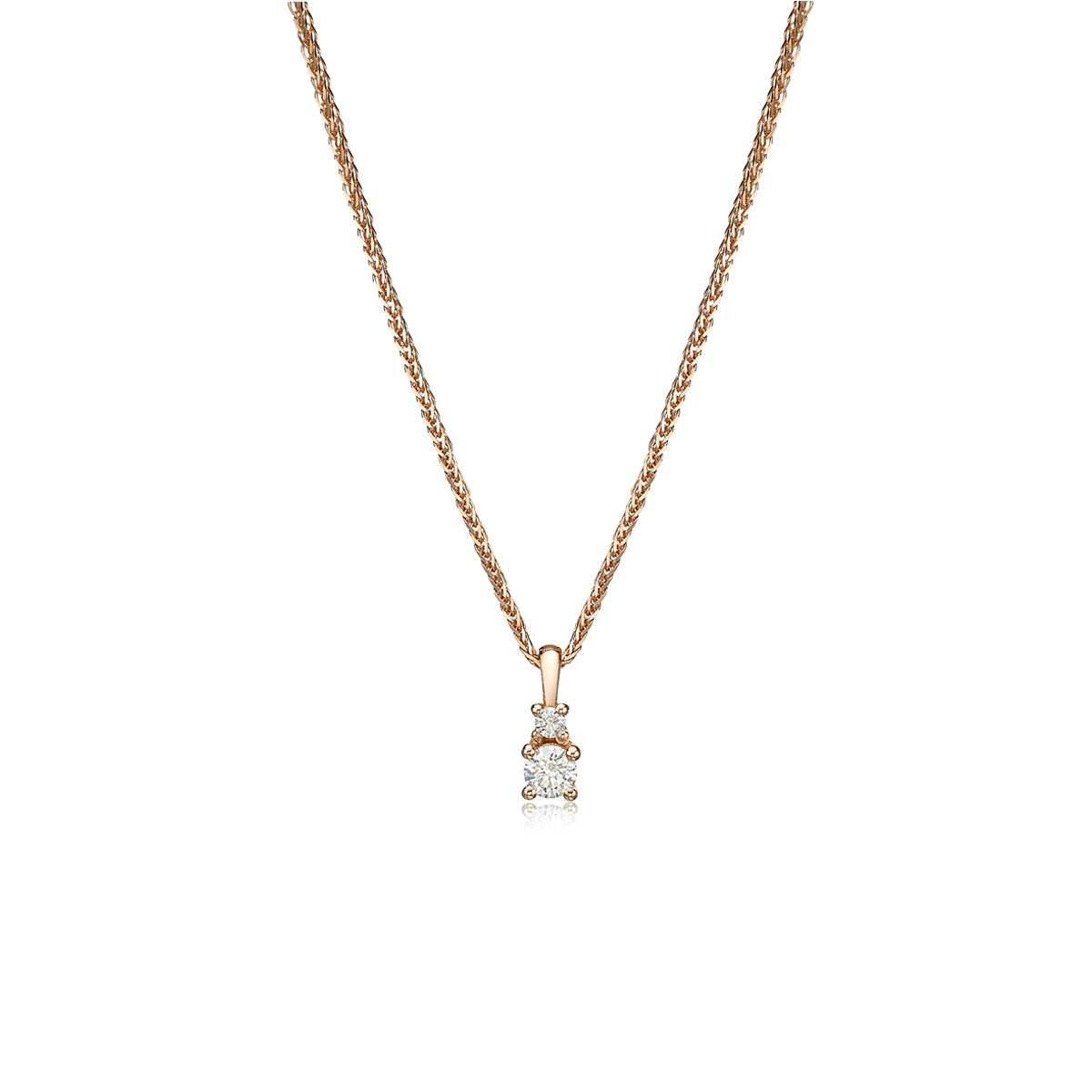 necklace with 2 diamonds