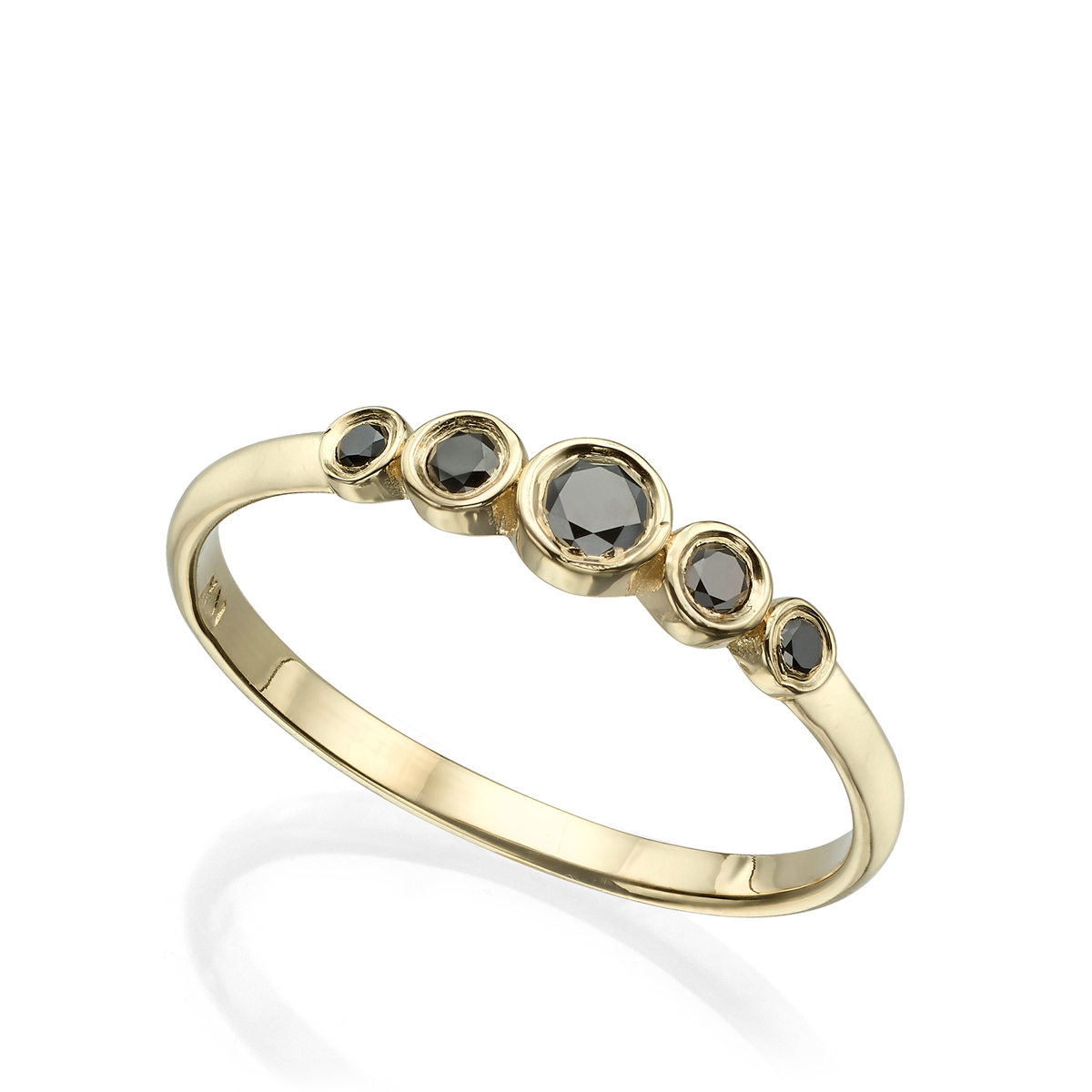 black diamond bezel ring