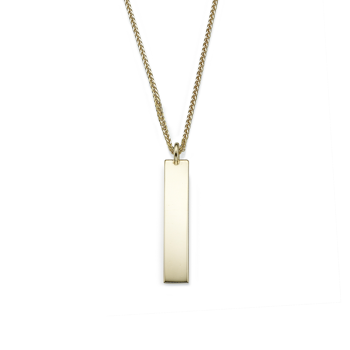 Bar solid gold name necklace