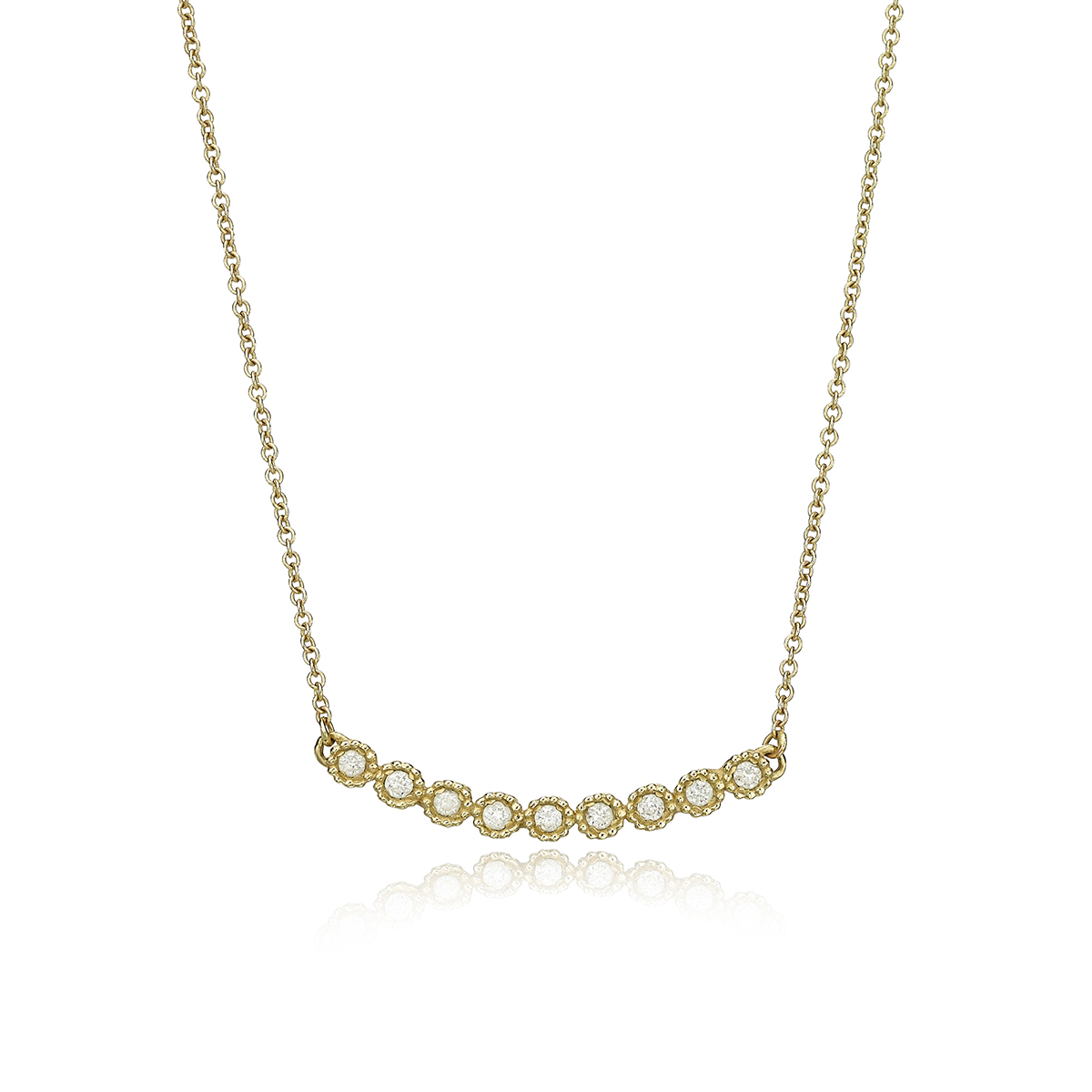 Gold Horizontal Diamond Necklace