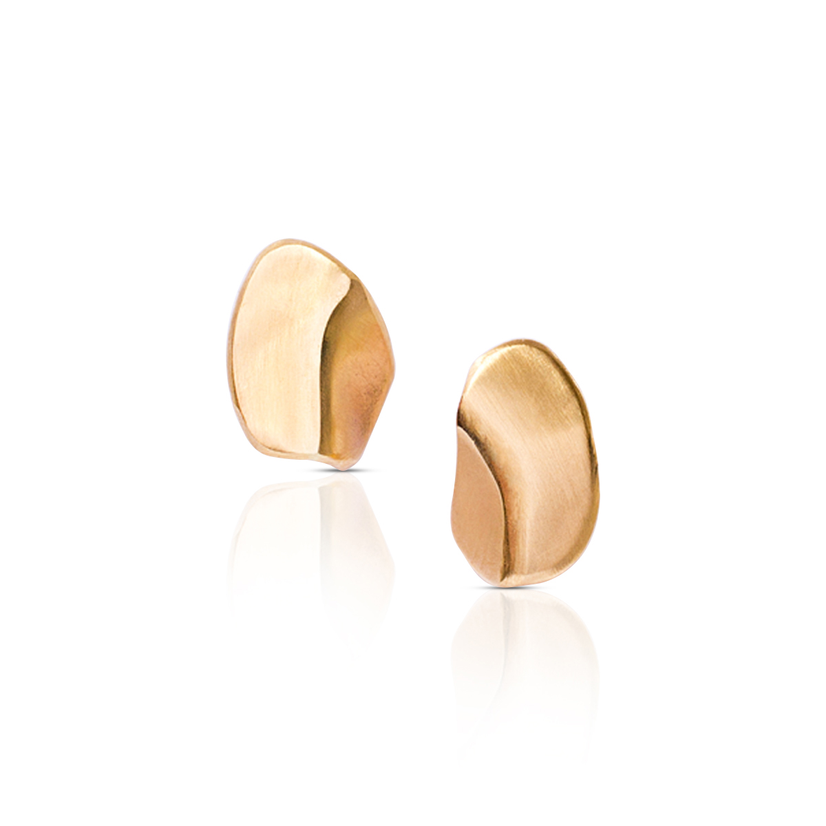 Amorphous stud gold earrings