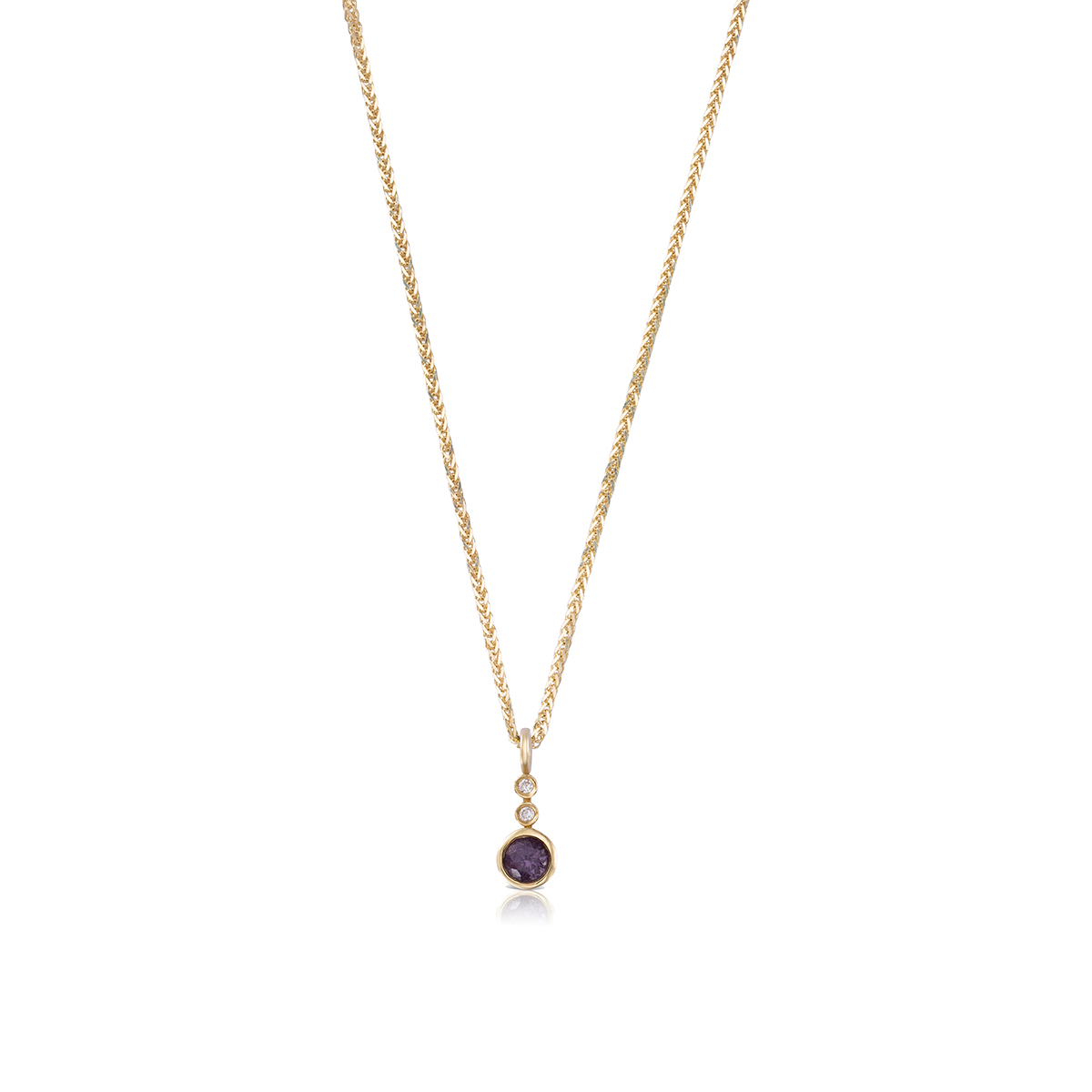 Gold Necklace With Spinel And Diamonds