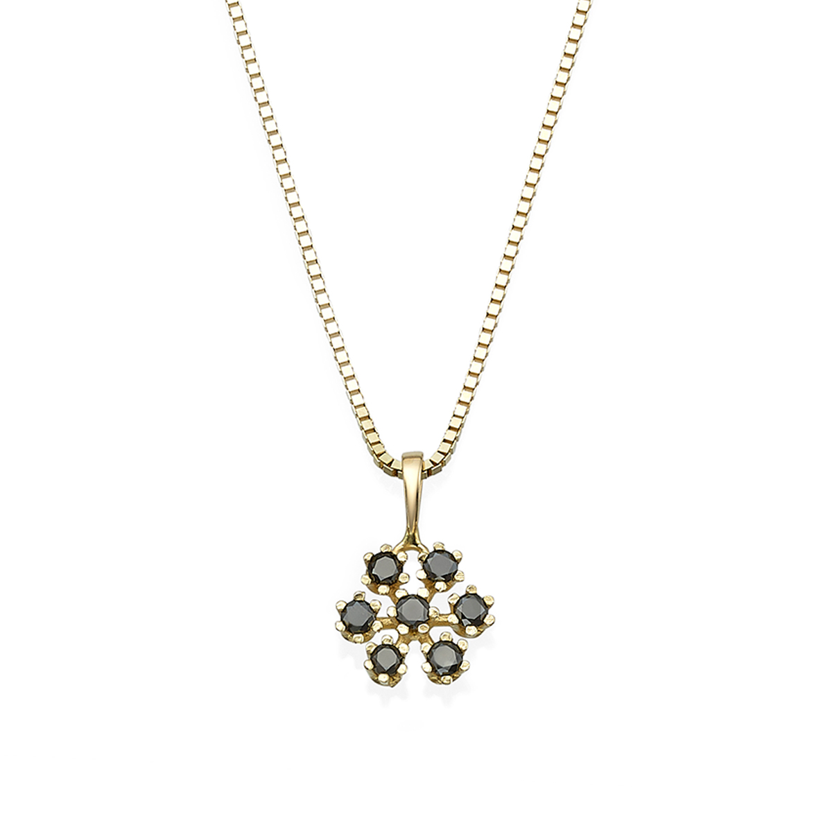 Snowflake black diamonds necklace