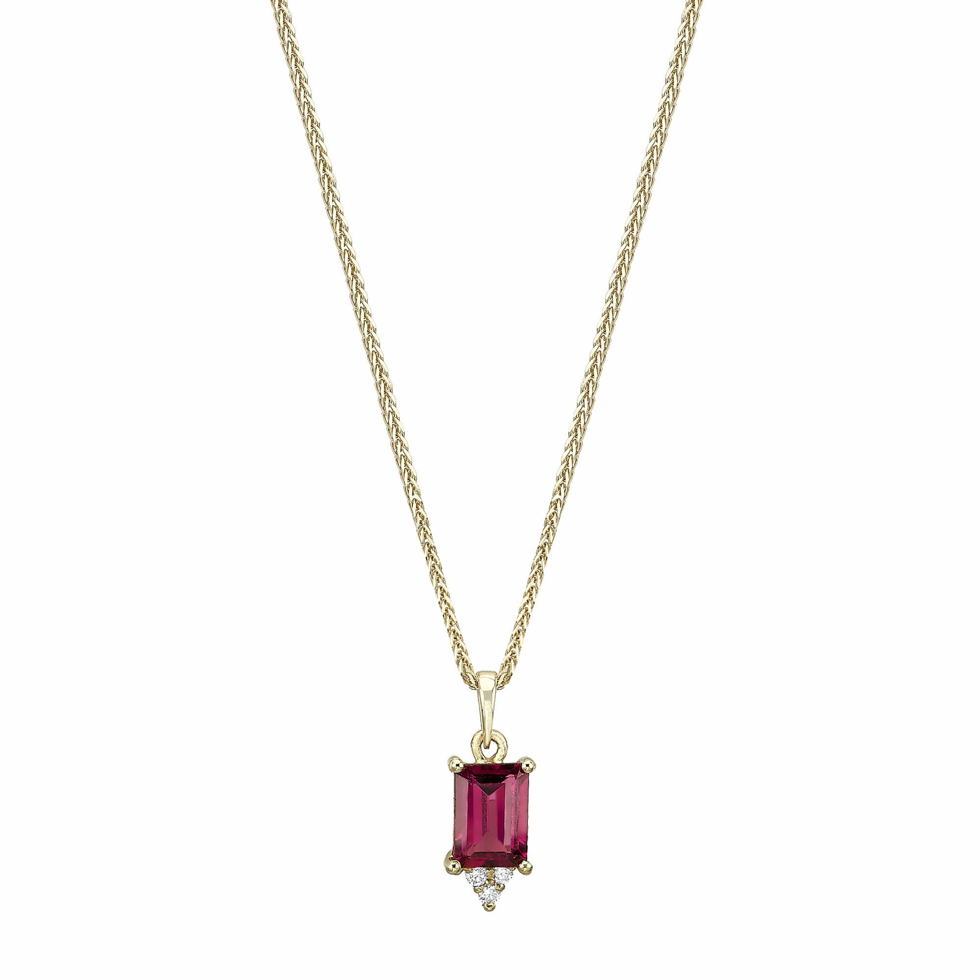 Rhodolite and diamond necklace