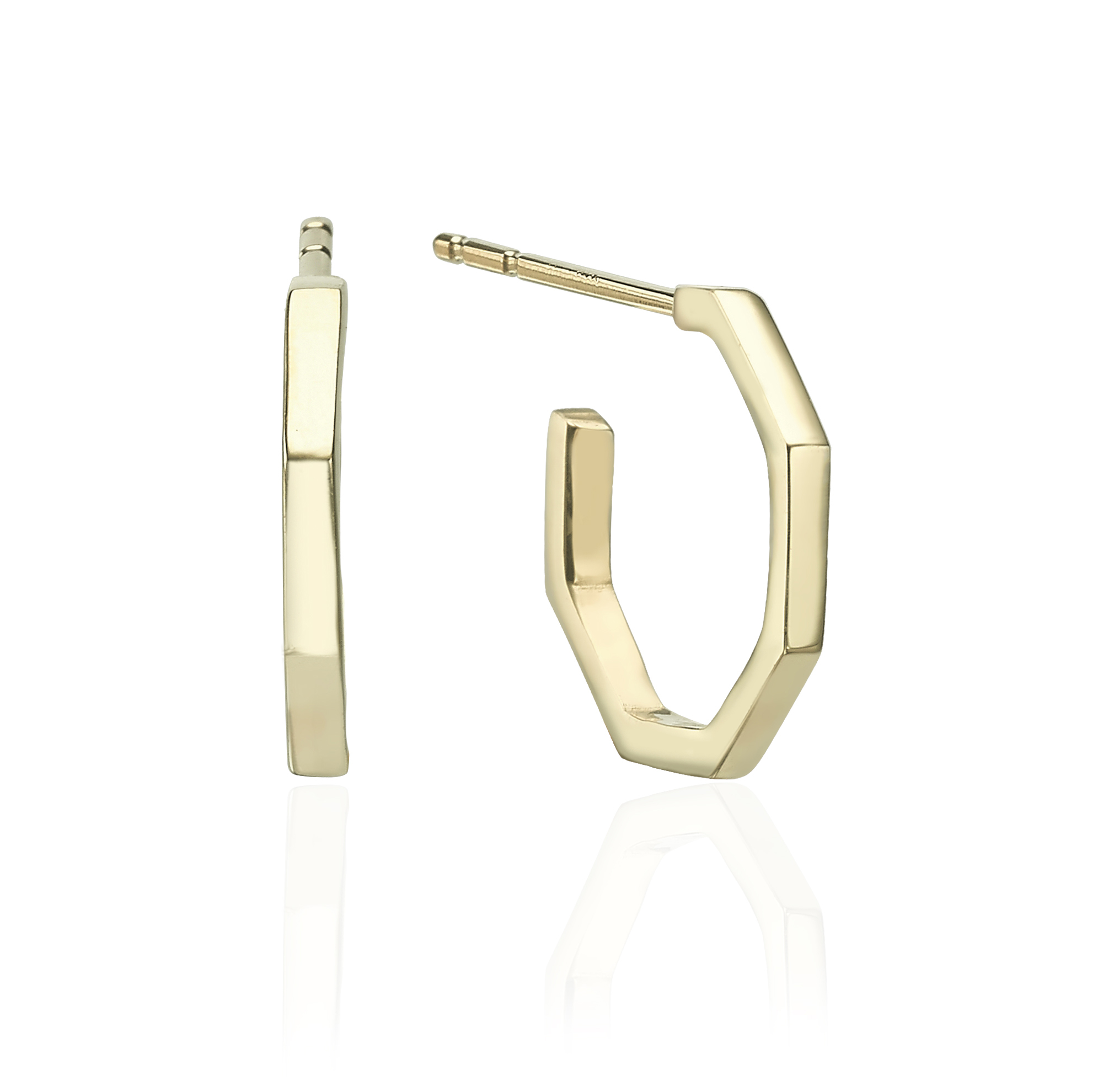 Hexagon modern hoop Earrings