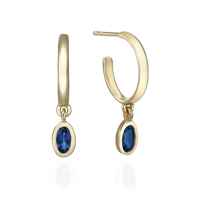 Sapphire charm hoops