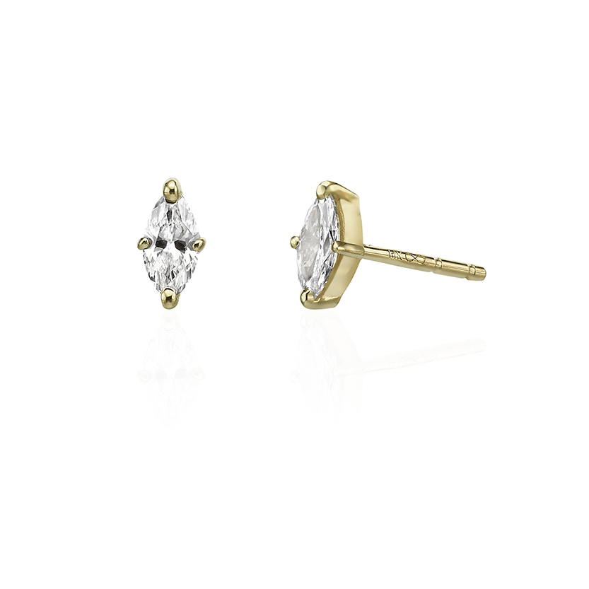 Marquise diamond stud earrings