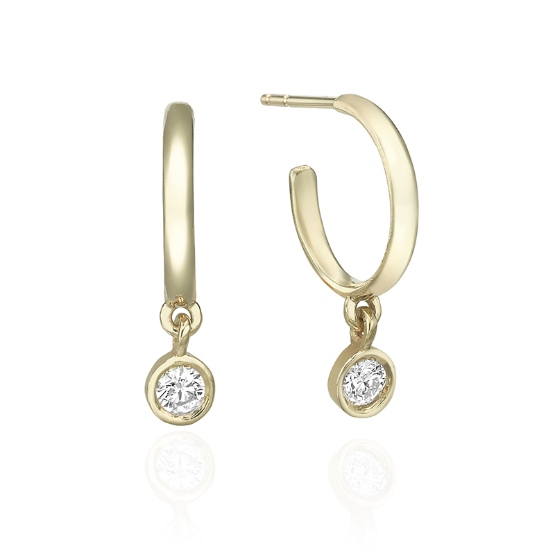 0.20 Carat diamond dangle hoop earrings