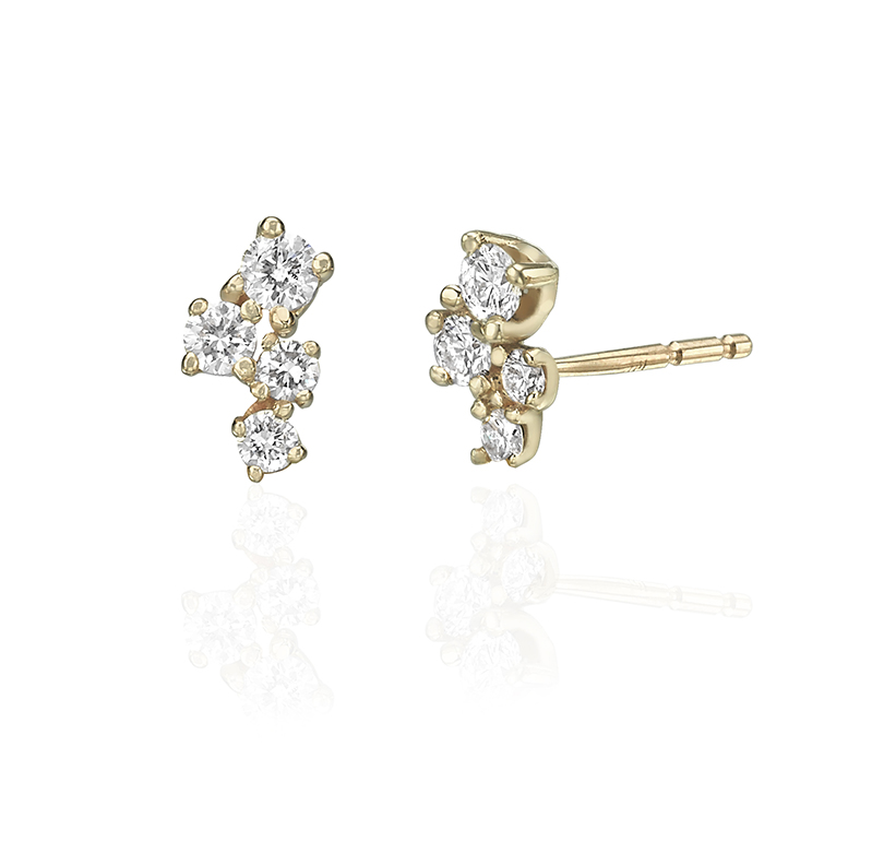 Diamond cluster stud earrings
