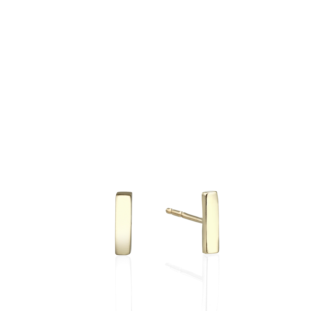 Gold bar stud earrings