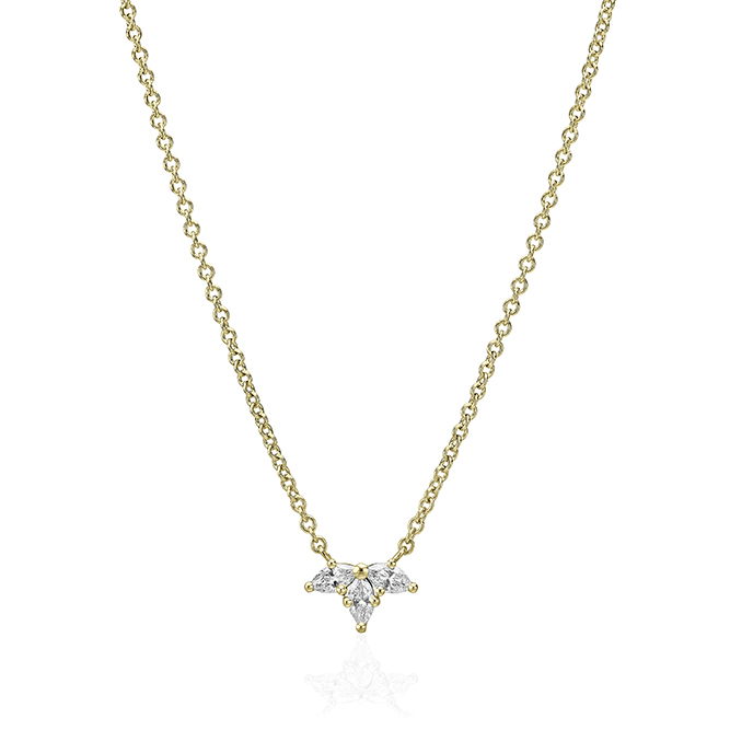 0.21 Carat trio marquise diamond necklace