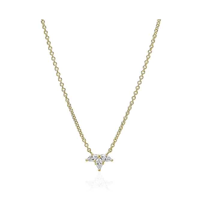 0.15 Carat trio marquise diamond necklace