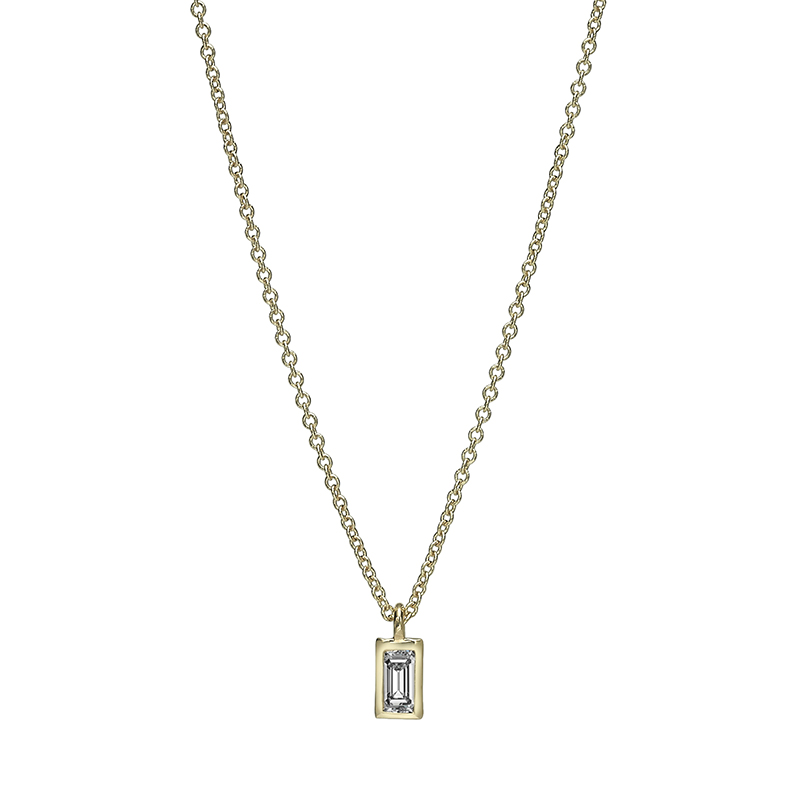 Baguette diamond necklace