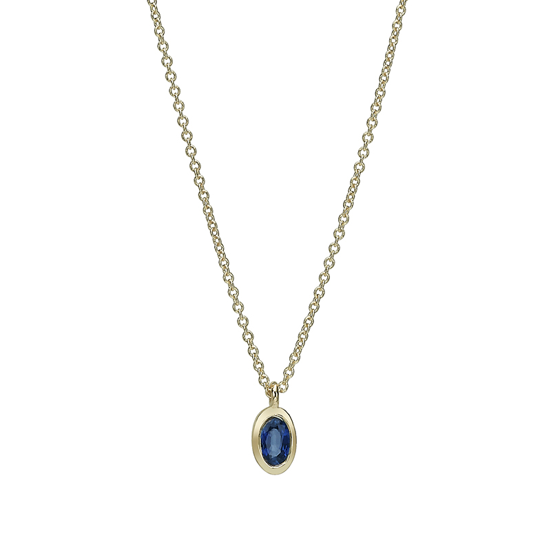 Oval sapphire necklace