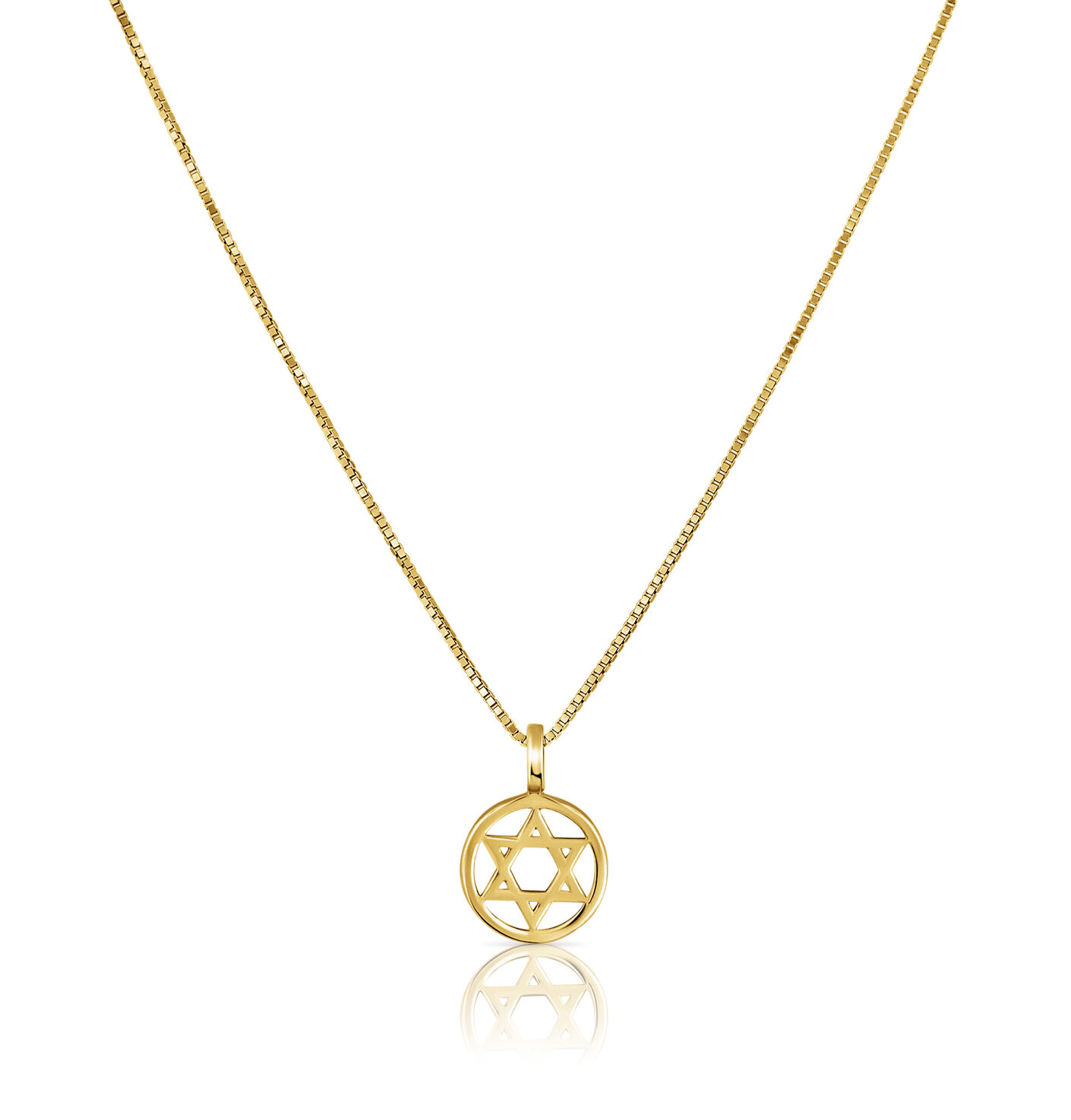 Star of David round pendant necklace